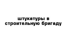  штукатуры в строительную бригаду